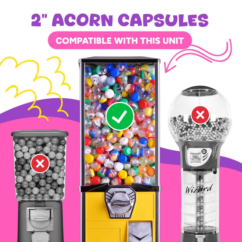 Entervending Acorn Capsules Empty 120 pcs 2 inch - Translucent Gumball Machine Capsules Bulk Party Favors Containers - Easter Basket Stuffers Gifts Pinata Stuffers DIY Craft Supplies - Image 5